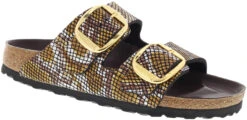 Birkenstock Women's Arizona Big Buckle -Englin's fine footwear birkenstock womens arizona big buckle python brown microfiber 1018119 55115.1645836299