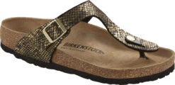 Birkenstock Women's Gizeh 22 Birkenstock Women's Gizeh -Englin's fine footwear birkenstock womens gizeh shiny python black microfiber 1018464 86935.1657894816