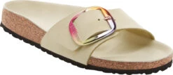 Birkenstock Women's Madrid Big Buckle -Englin's fine footwear birkenstock womens madrid big buckle ecru nubuck leather 1027347 18295.1758917880