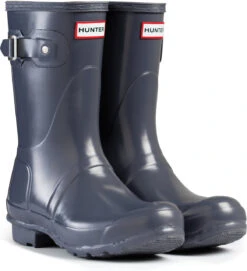 Hunter Women's Original Short Gloss Rain Boot -Englin's fine footwear hunter womens original short gloss graphite wfs1000rgl gra 74846.1536966688