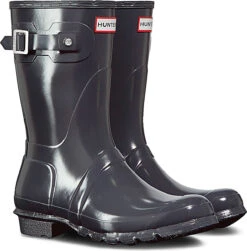 Hunter Women's Original Short Gloss Rain Boot -Englin's fine footwear hunter womens original short gloss rain boot dark slate wfs1000rgl dsl 75115.1536966688