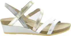 Naot Hero -Englin's fine footwear naot womens hero soft silver pearl white soft rose gold radiant gold silver threads leather 5047 ntp 15397.1647363953
