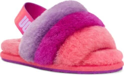UGG Toddlers Fluff Yeah Slide -Englin's fine footwear ugg toddlers fluff yeah slide pink purple rainbow 1120073t pprb 95299.1651776272