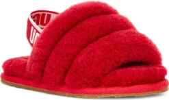 UGG Toddlers Fluff Yeah Slide -Englin's fine footwear ugg toddlers fluff yeah slide ribbon red 1098579t rbrd 86525.1651776272